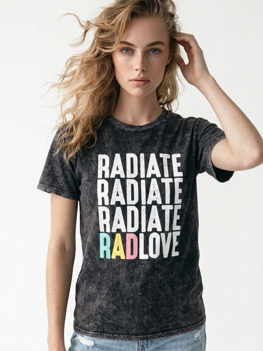 AWAKE | Radiate RadLove Tee Gray Acid Wash Medium